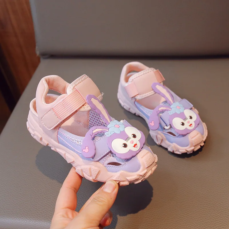 Disney Children\'s Sports Sandals 2024 Summer New Girl\'s Cute Pink Lotso Anti-slip Sandals Cartoon Stellalou Sandals Beach Shoes