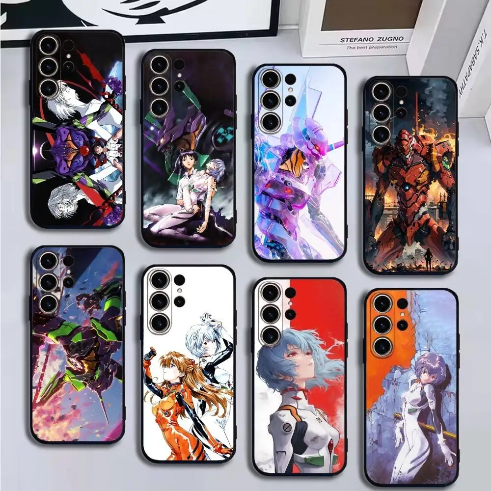 

cartoon A-Anime Evangelions Phone Case For SamsungS25,24,21,22,23,30,Ultra,20,Plus,Fe,Lite,Note,10,9,Soft Black Cover