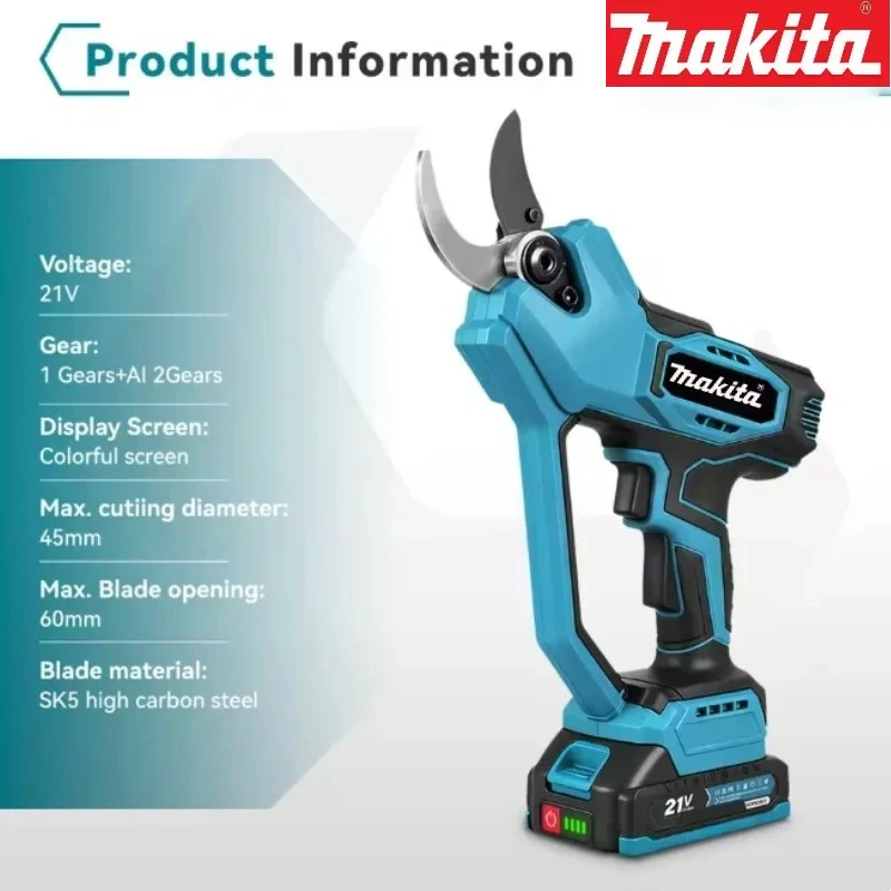

Makita 18V Brushless Cordless Electric Pruner Shear 2 Gears Tree Bonsai Pruning Scissors Power Tool For Makita Battery
