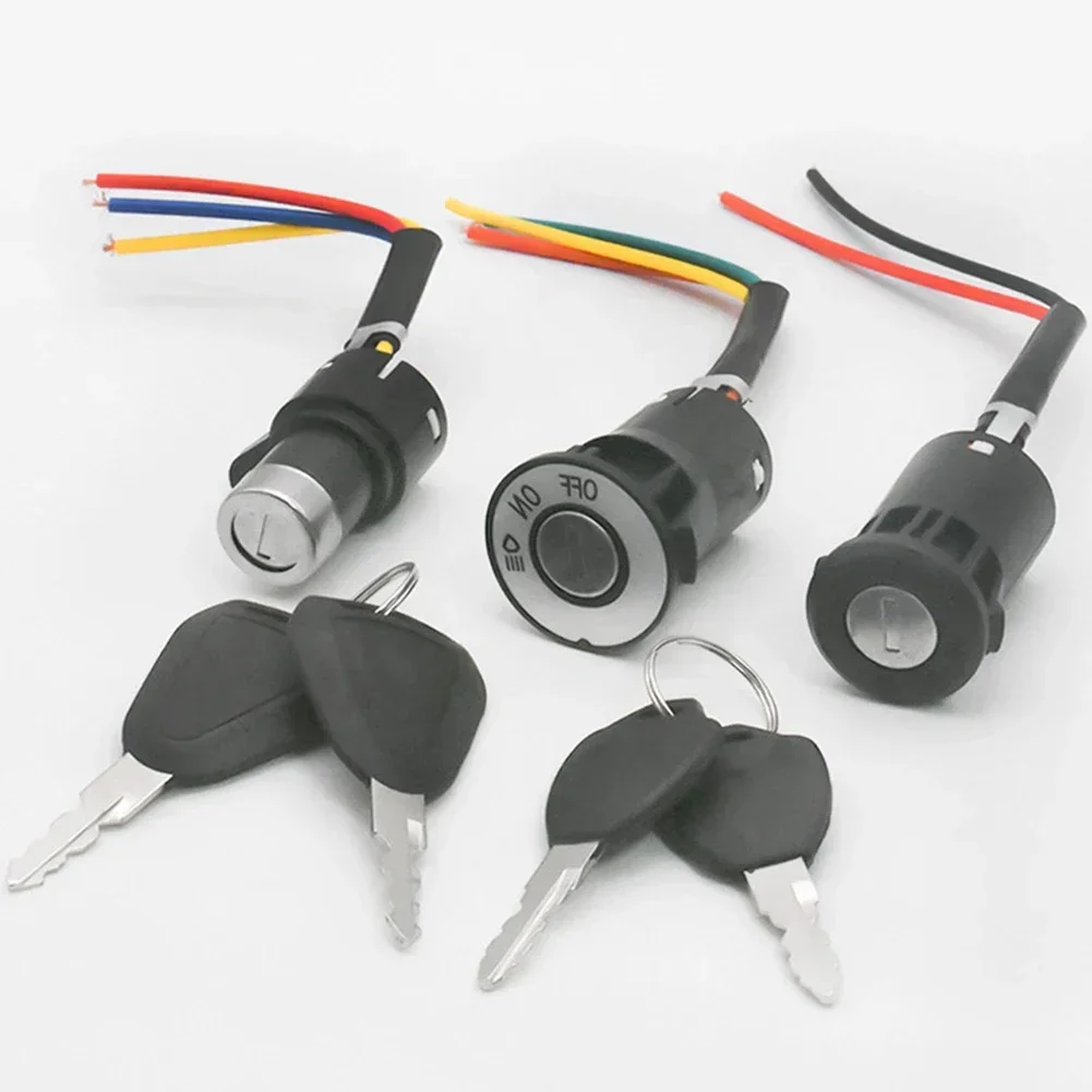 Ebike Ignition Key Switch 2 Wire Position For Electric Scooter E-Bike Lock+Key Switches Replacement Electric Bicycle Accessories