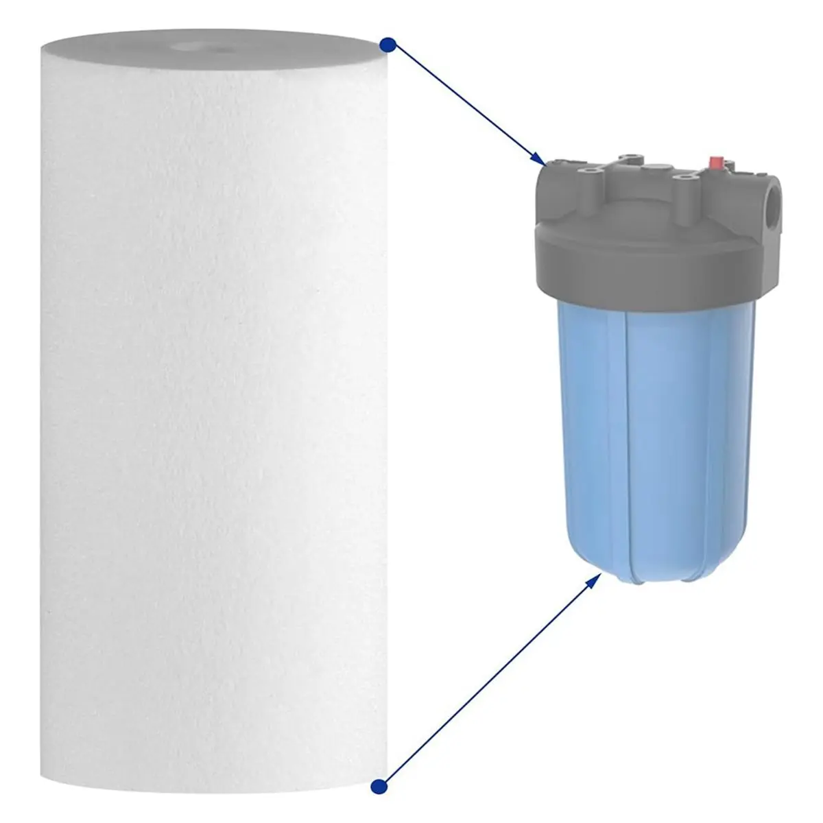 DGD-2501 Big Blue Water Filter, 10-Inch Whole House Sediment , 1 , Dual-Gradient Density, 10