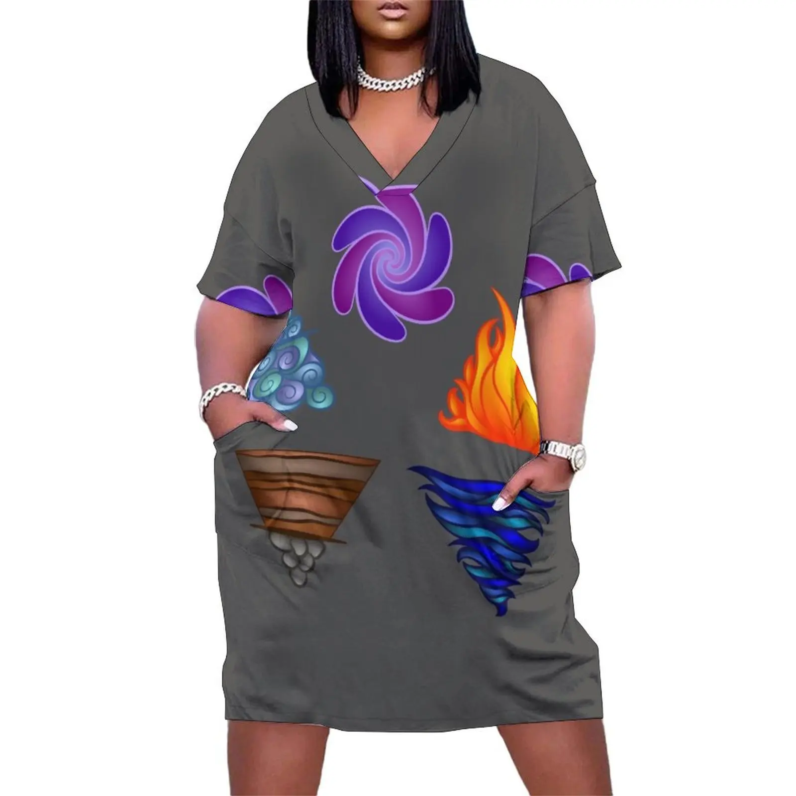 

Five Elements Loose Pocket Dress woman dress Casual dresses dresses for official occasions