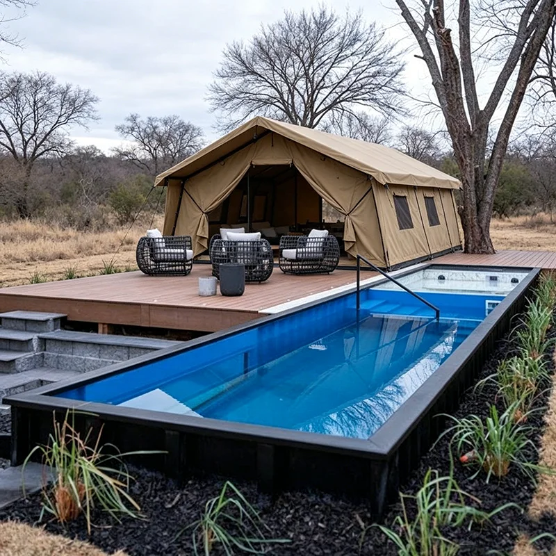 Self-contained Shipping Container Pool With Pump Filter Heater Full Kit