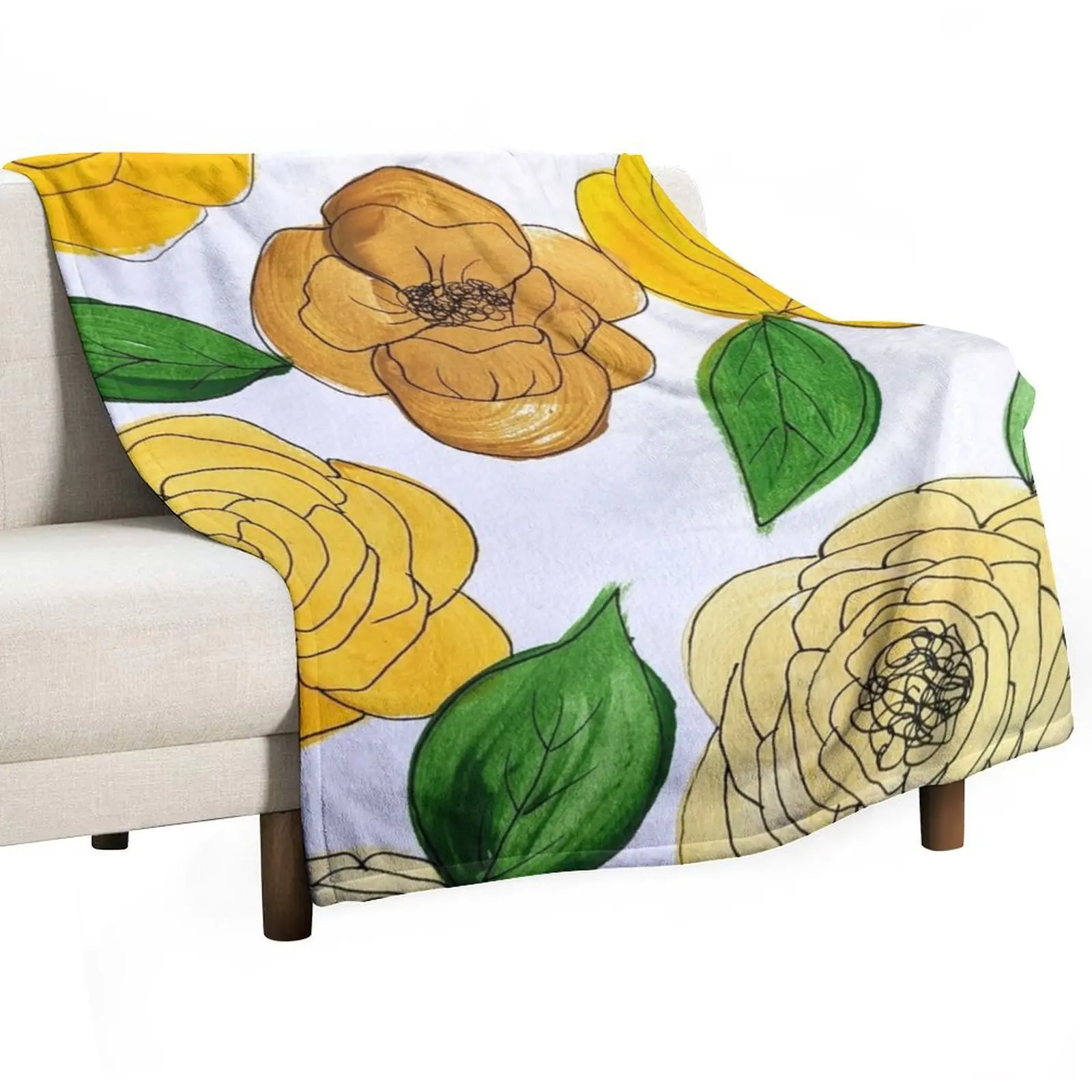 

Brown and Yellow Throw Blanket Moving Tourist Bed Decorative Sofa Blankets