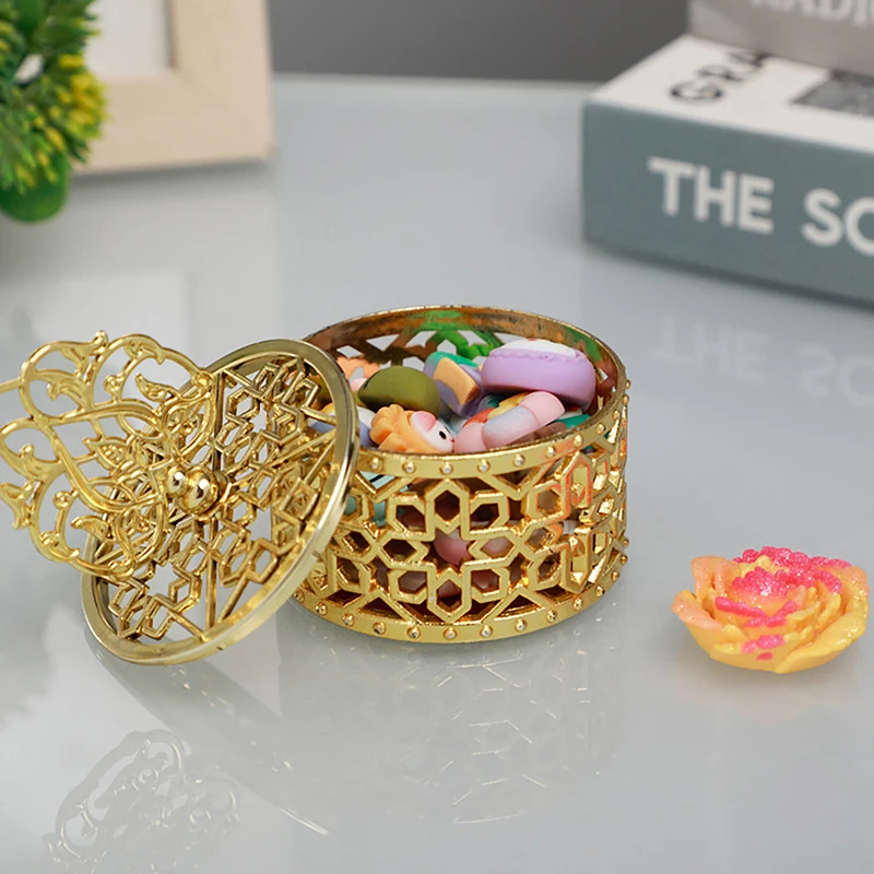 1Pc Souvenir Gift Case placcatura in oro piccola scatola Home Table Decor Portable Wedding gingillo Box Candy Container Sugar Box