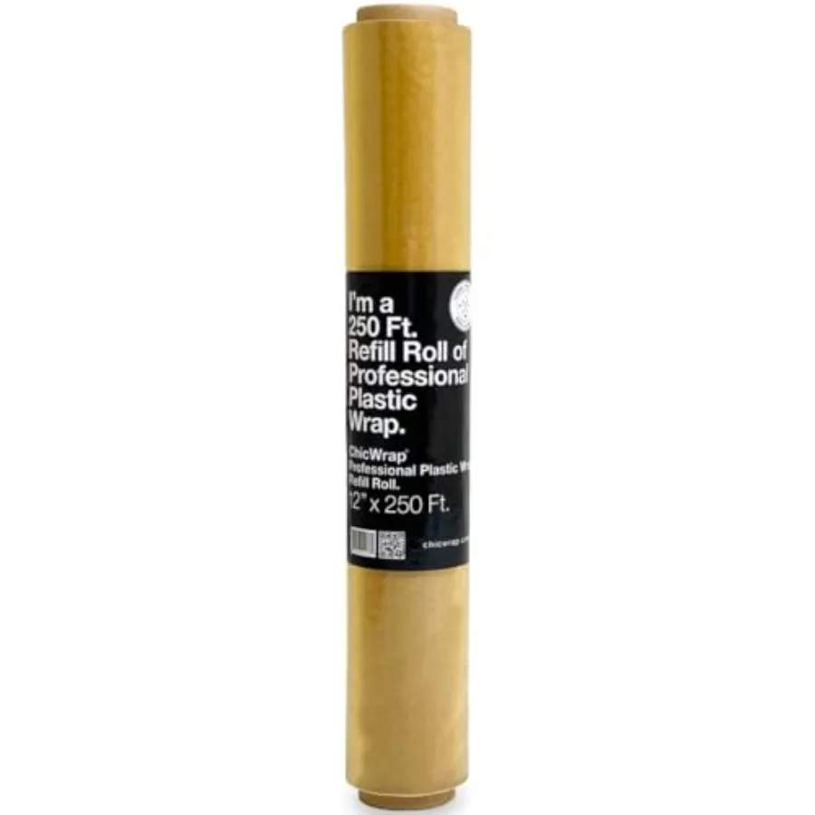 

Professional Grade Plastic Wrap Refill Roll - 12 Inch X 250 Feet - Professional Grade Plastic Wrap - BPA Free and Kosher Certif