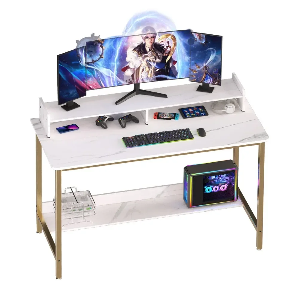 

2023 New 43 Inch Computer Desk with Shelves