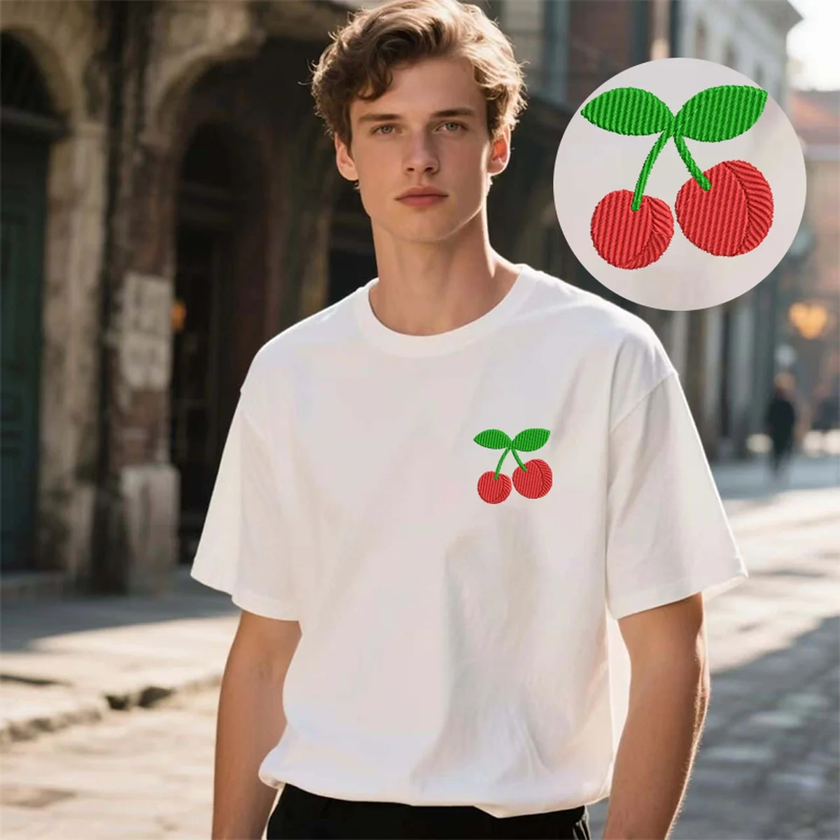 

Мужские и женские футболки с вышивкой Cherry Strawberry — очаровательная футболка с изысканной вышивкой для повседневных дней