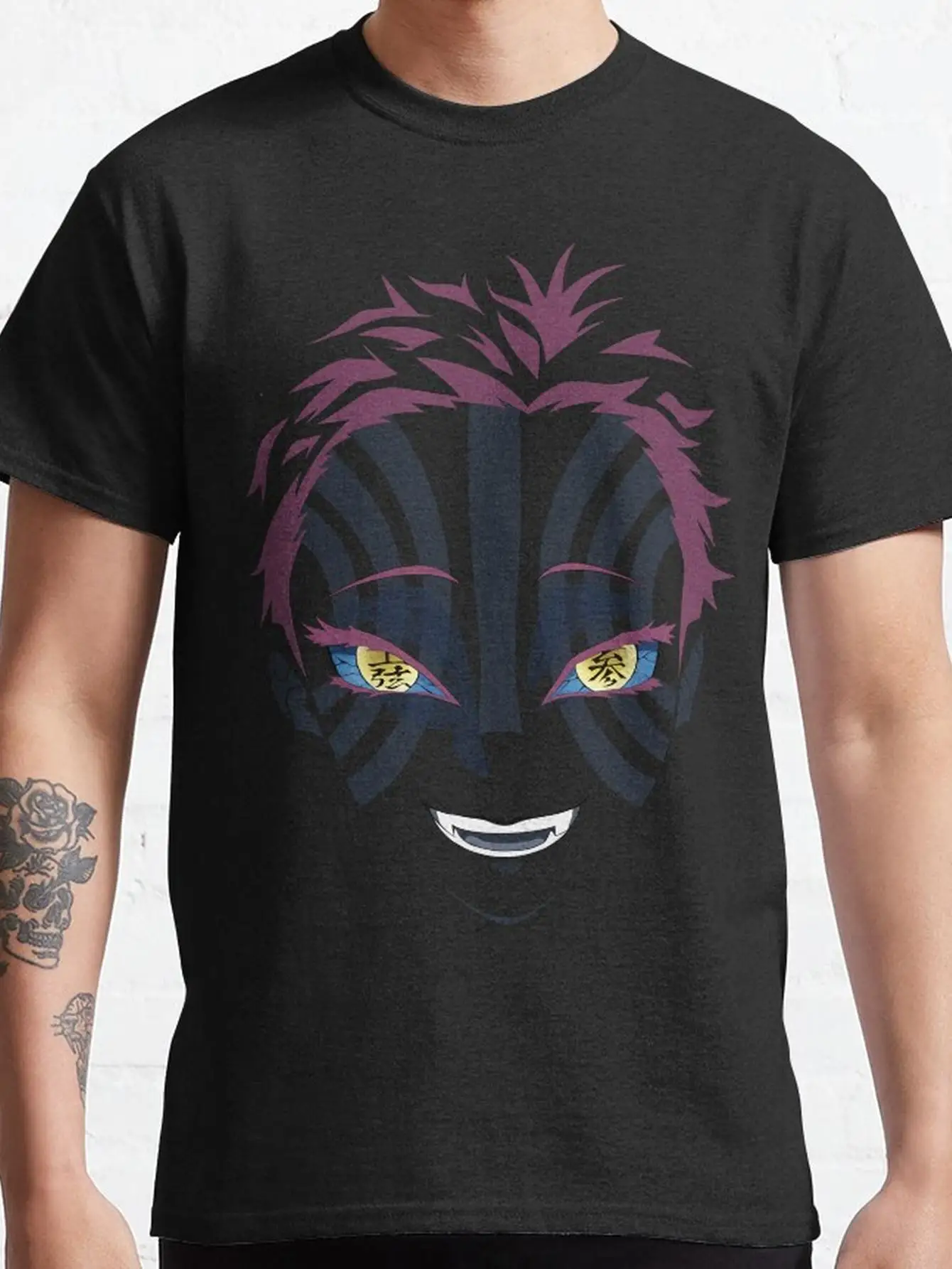 

Летняя мужская анимация «Убийца демонов» ‌ Футболка с рисунком Akaza, унисекс, хлопок, с коротким рукавом, стильная повседневная уличная одежда большого размера