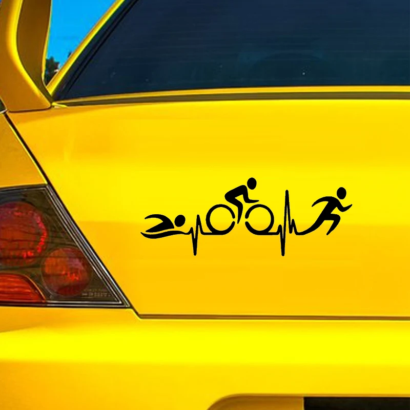 Ironman triathlon car decoration waterproof stickers, car parts, Ironman triathlon heartbeat