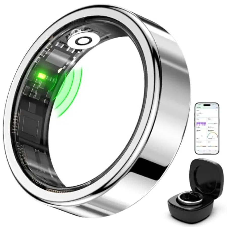 

Умное кольцо FitElf 3 Pro для отслеживания здоровья и фитнеса, для женщин и мужчин, серебристое, с измерением пульса, мониторингом сна и давления, водонепроницаемость IP68, 10-дневная автономность