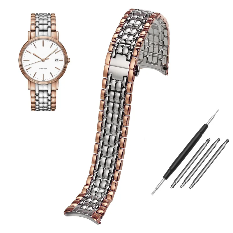 18mm 20mm Bracelet for Longines Classic Elegant Series L4.821 L4.809 Women\'s Precision Steel Stainless Steel Arc Watchband strap