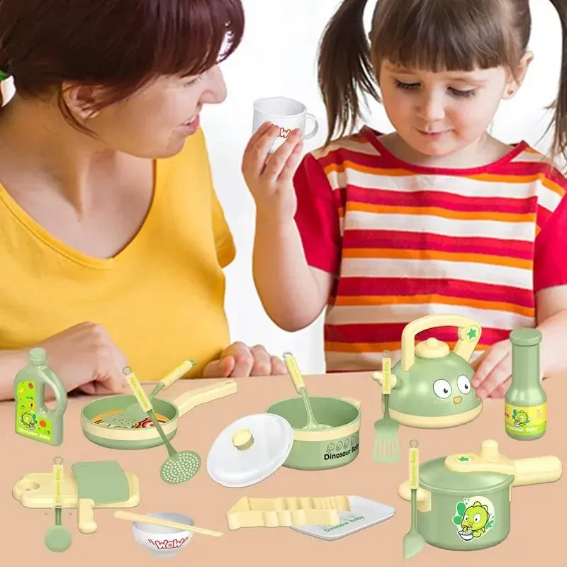 Ustensiles de cuisine de simulation pour enfants, ensemble d'accessoires de cuisine, jeu de puzzle pour enfants, faire semblant de cuisiner, 20 pièces