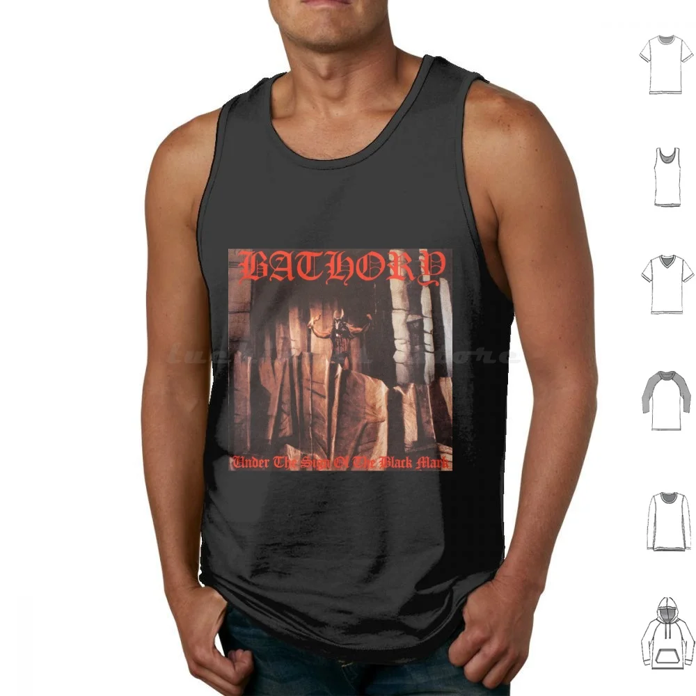 Bathory Under The Sign Of The Black Mark Album Cover Tank Tops Vest Sleeveless Bathory Bathory Logo Metal Black Metal Band