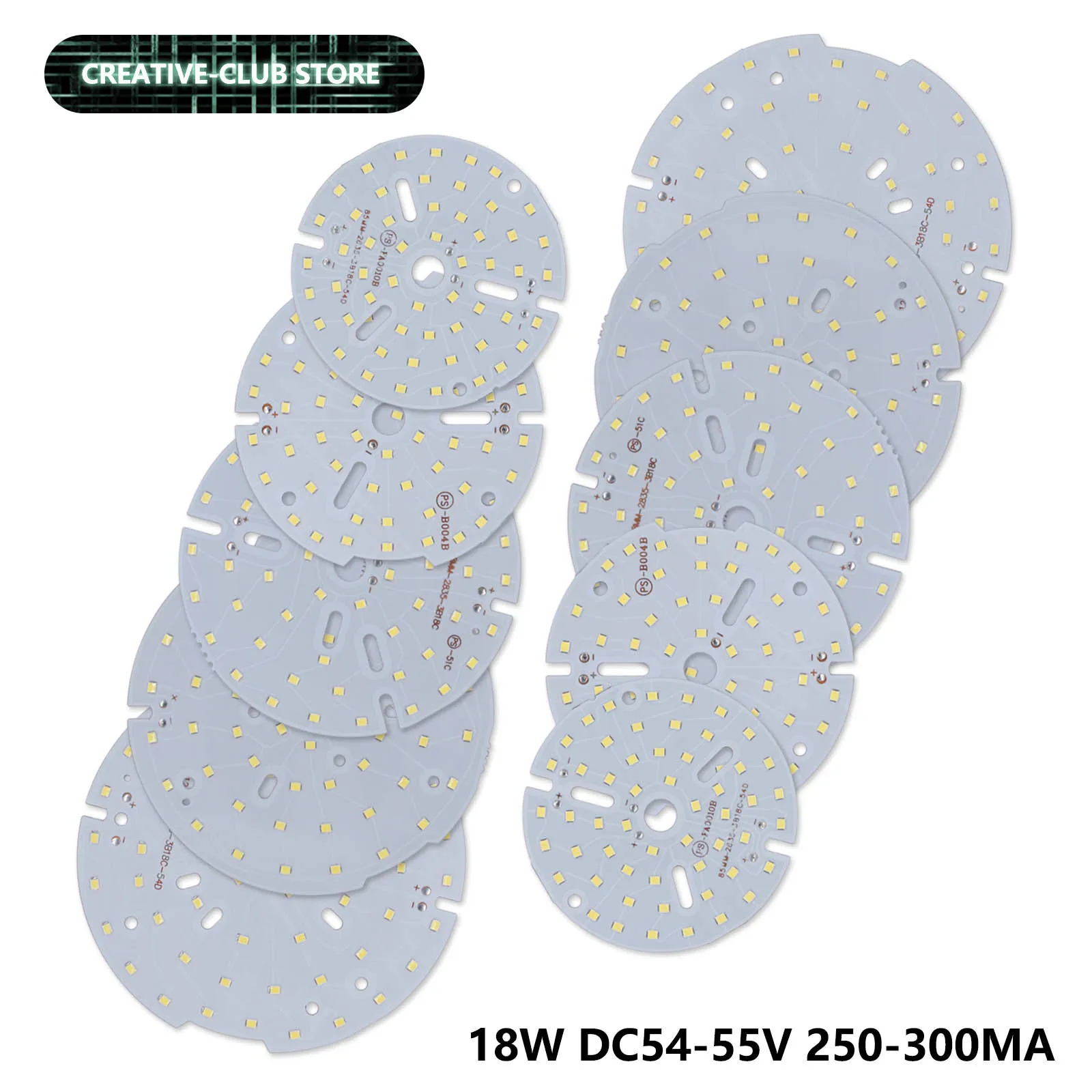 18W LED SMD 2835 Chip PCB DC54-55V 250-300mA 85mm 96mm 108mm 117mm 125mm LED COB Beads LED Floodlight Outdoor Lighting Spotlight