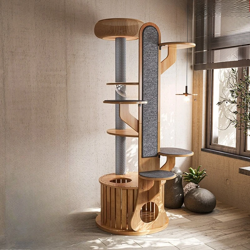 Cactus cat climbing frame cat nest cat tree integrated vertical does not occupy a large space capsule rubber solid wood