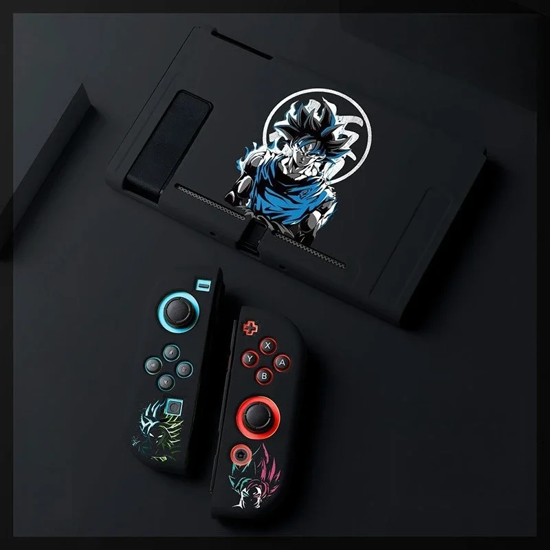 Dragon Ball for Nintendo Switch OLED Matte Soft TPU Case Split Silicone Protective Cover with Goku Design for NS Console - view 3