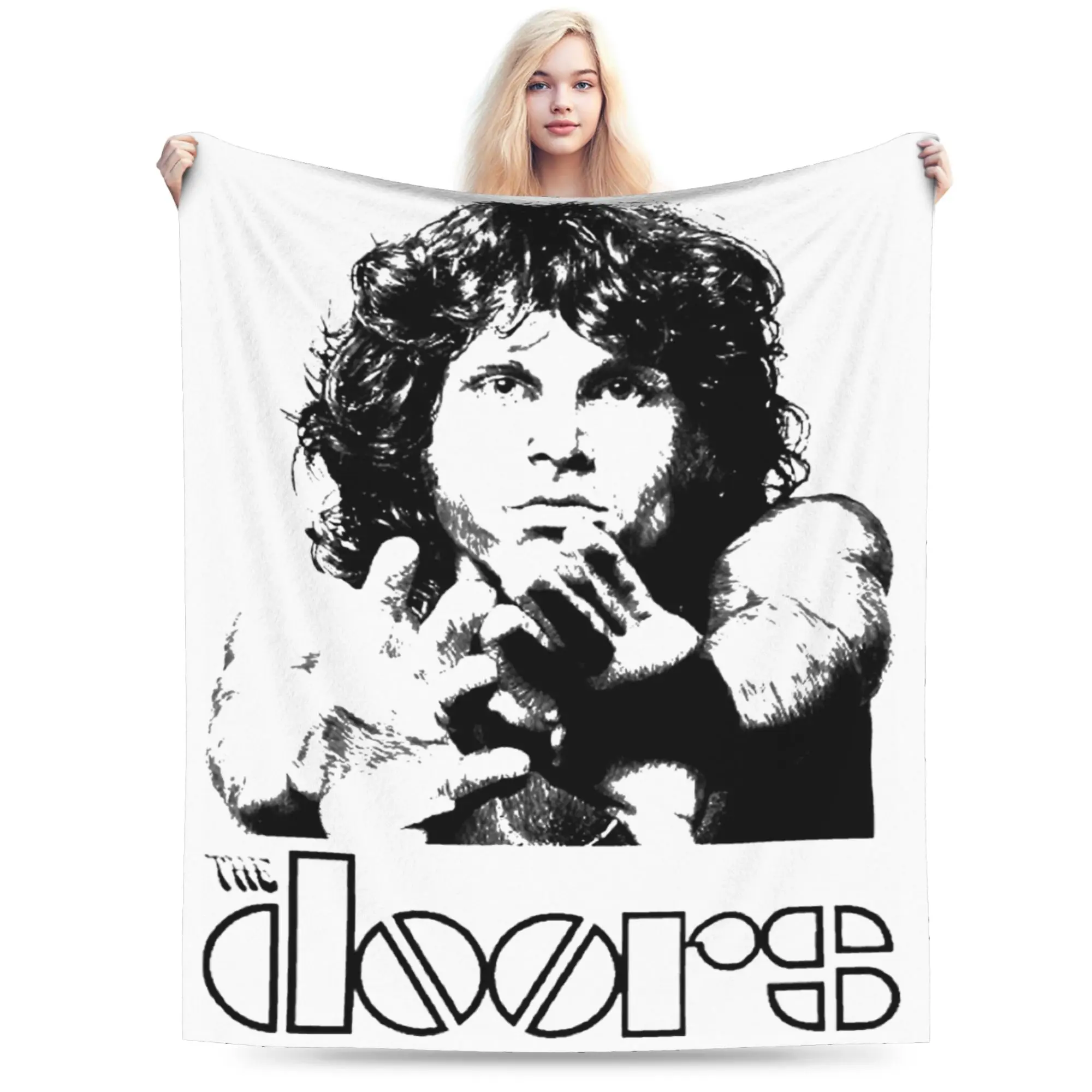 

Одеяло Doors Jim Morrisons, флисовое одеяло на весну и осень, портативное супер теплое одеяло для дома, путешествий, ковер