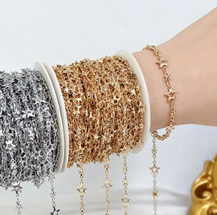 Hollow Star-Shaped Iron Chain for DIY Necklace Bracelet Making