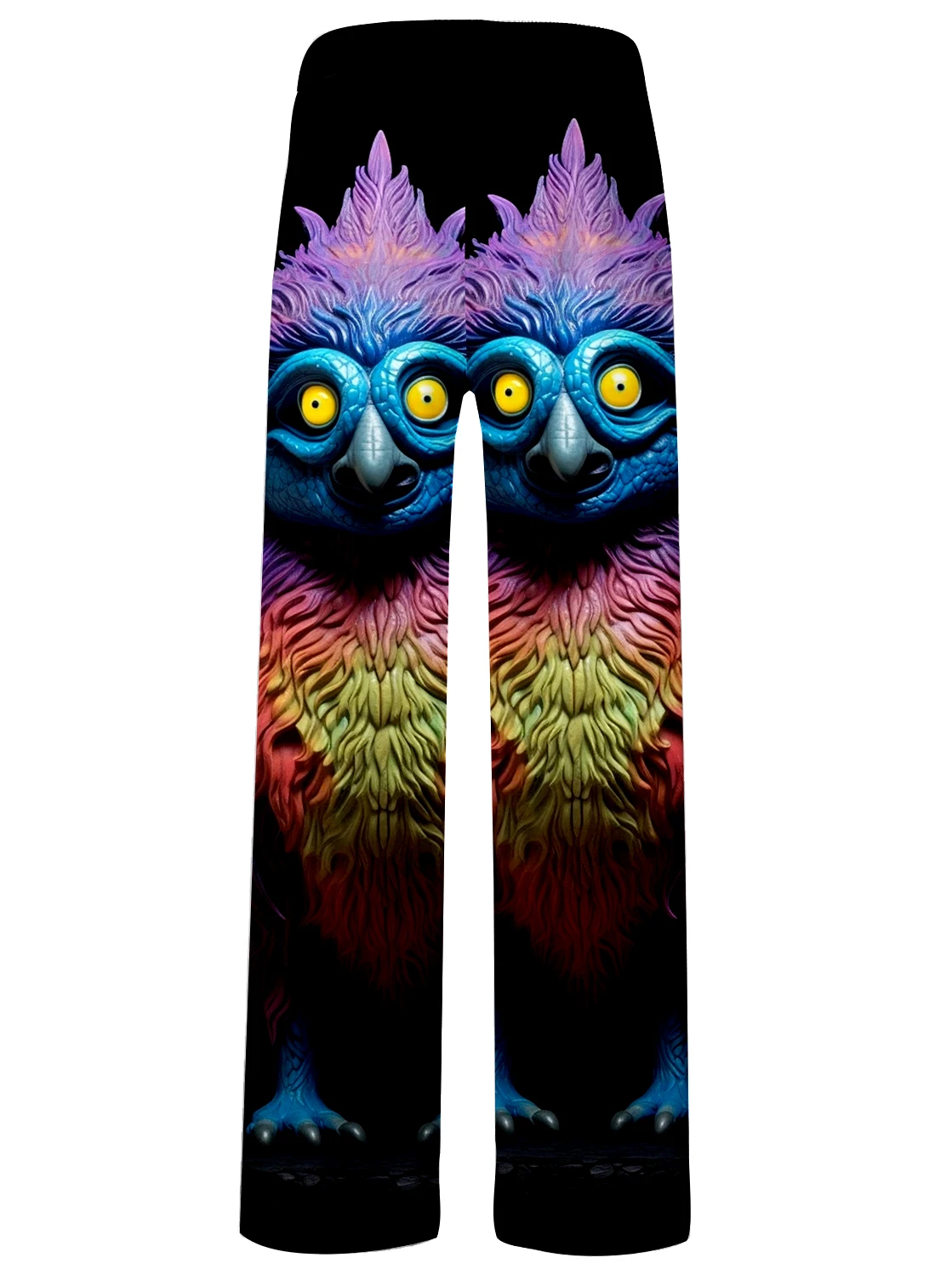 سراويل طويلة عصرية للرجال من Street مع طباعة رقمية ثلاثية الأبعاد وأنماط طيور غريبة، سراويل غير رسمية رفيعة سريعة الجفاف وغير قابلة للتلاشي
