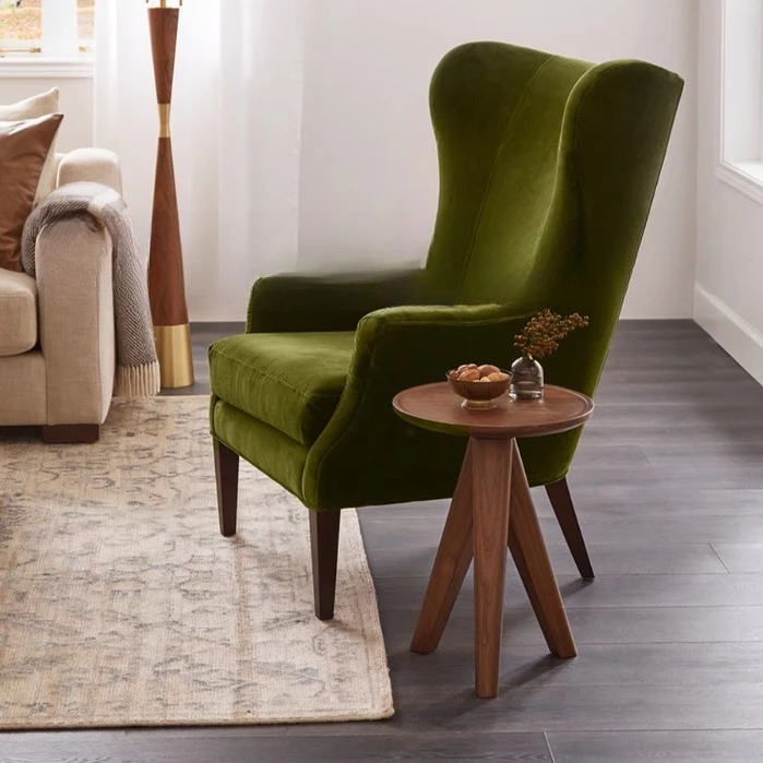 

American country velvet tiger chair French retro style single fabric sofa chair retro designer hotel furniture
