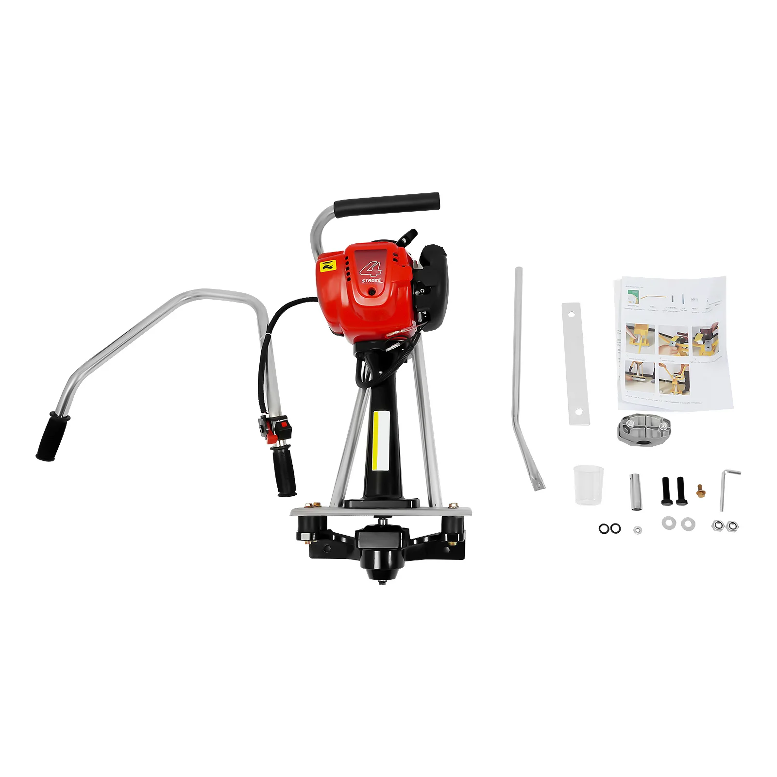 Powerful 35.8CC Gas Concrete Vibrator with 4-Stroke Engine, Stainless Steel Body, 573lbs Force for Efficient Leveling