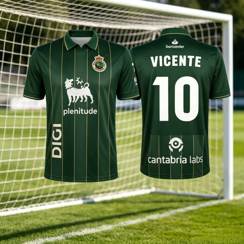 2026-27 Zabiri # 21Racing De Santander Iñigo Vicente # 10Match Trainings-Trikot, atmungsaktives Sport-Fußball-T-Shirt, Familien- und Kinder-T-Shirts – Detail 1