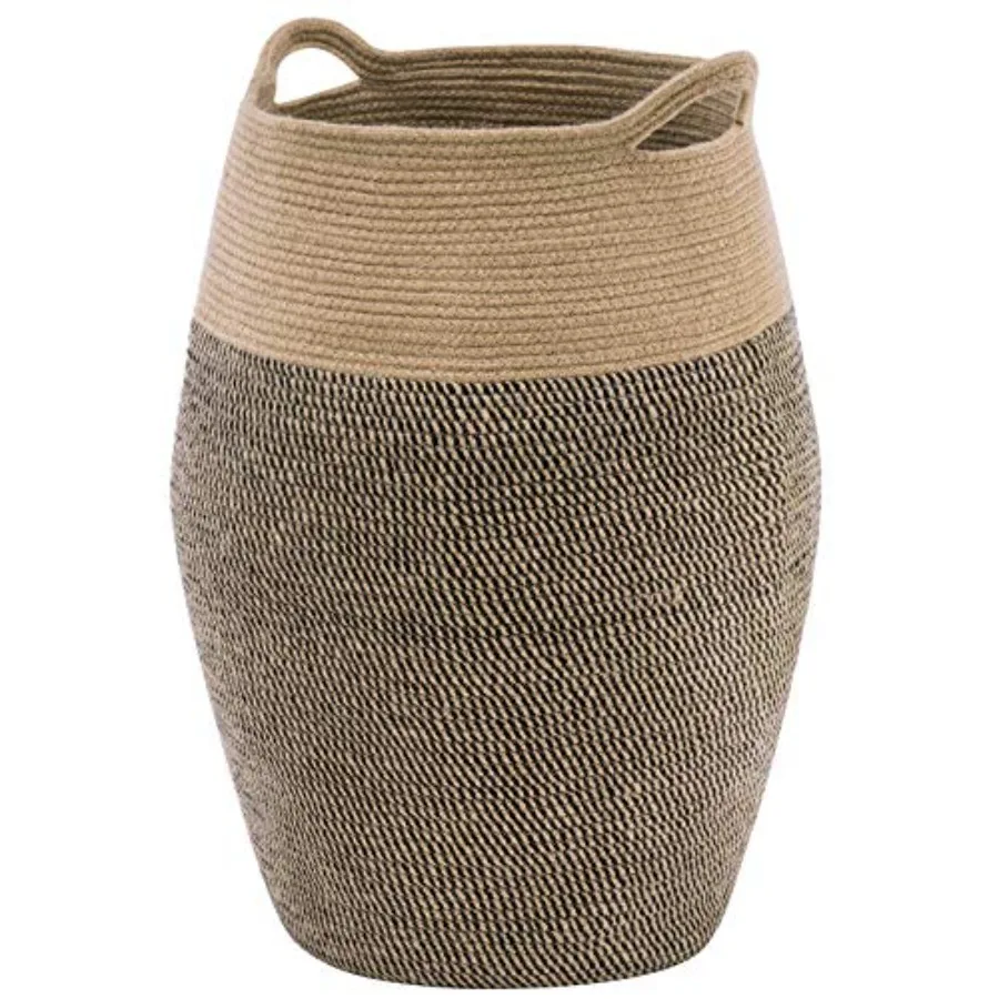 

Хлопковая корзина для белья 105 л – Плетеная складная корзина для хранения одежды и одеял – Органайзер для прачечной