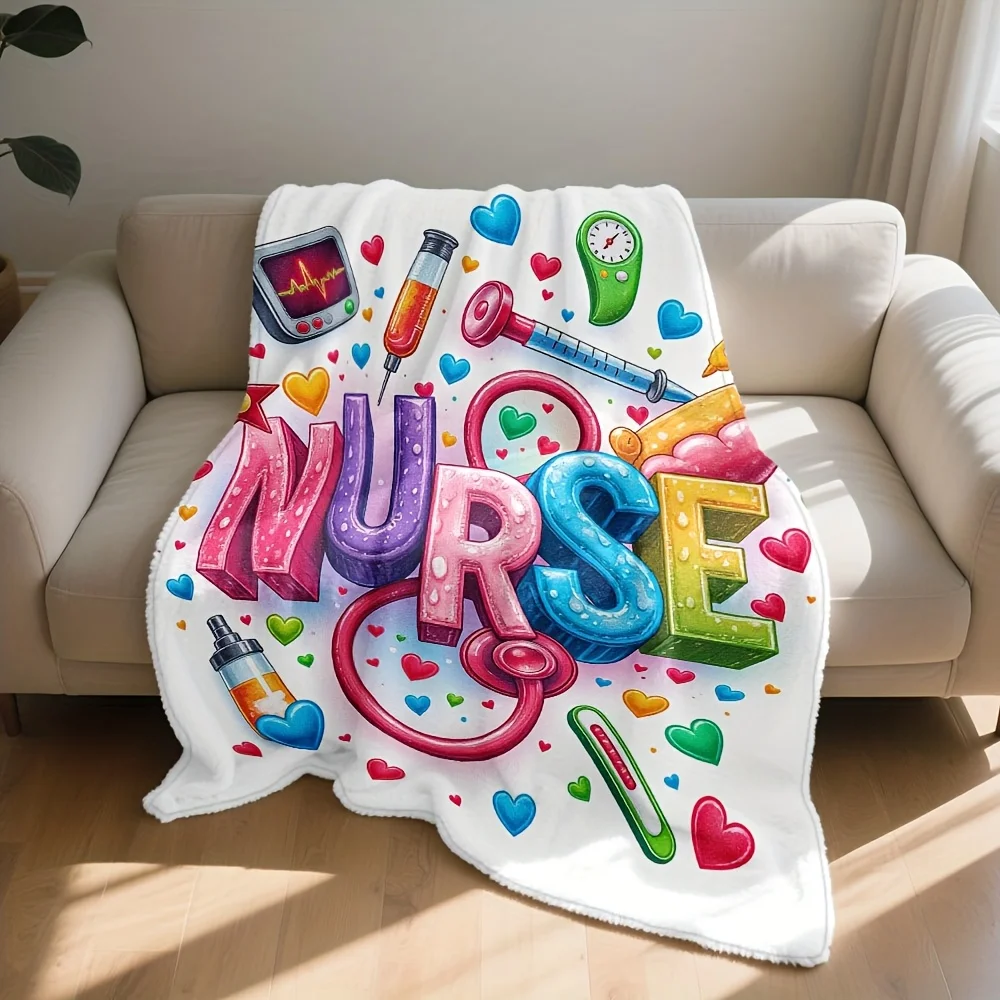 Cute Nurse Gift Blanket for Healthcare Workers RN CNA Scrubbie Gift Idea Hospital Nurse Appreciation Cozy Throw