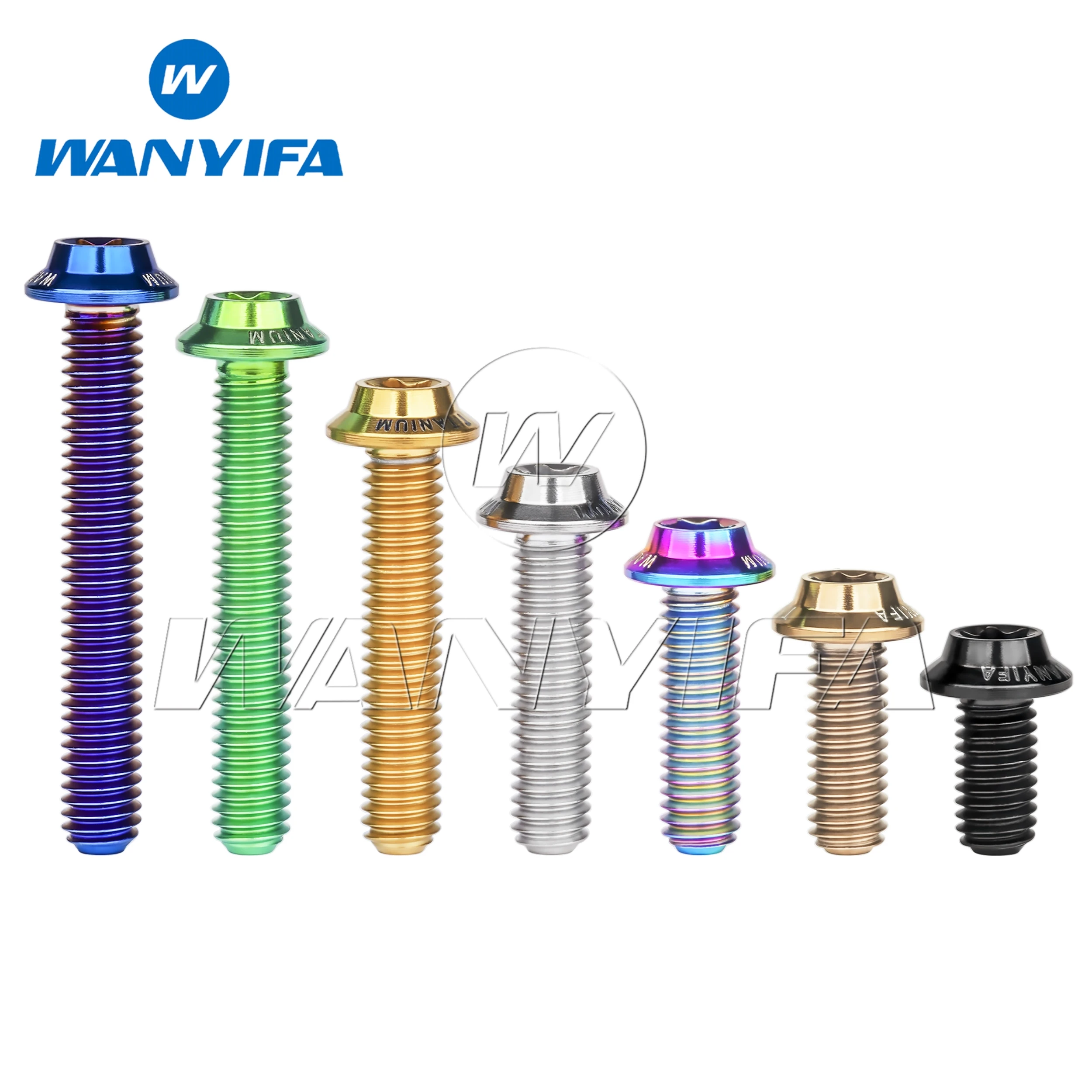 Wanyifa M3 Titanium Umbrella Head Torx Screw T10 Butterfly Shape with Laser Marking  Fastener For Bike Motorcycle Modification