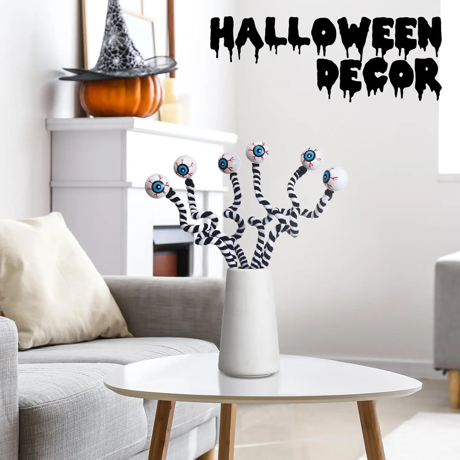 1/10 stücke Cartoon Halloween Große Augen Verdrehen Stick Kreative Auge Farbe Plüsch Dekoration Festival Event Party Kinder Erwachsene decor – Detail 17