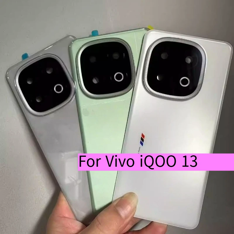 a-vivo-iqoo-13用バックガラスバッテリーカバーリアドアハウジングケースバックカメラガラスカバー粘着ステッカー付き