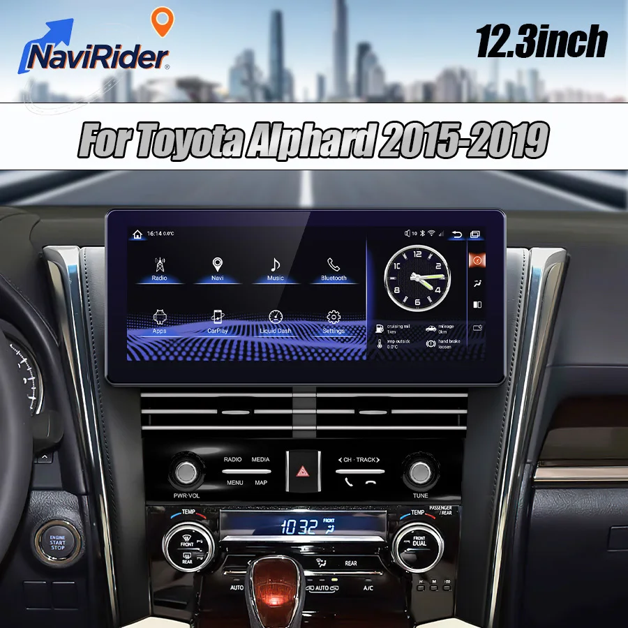 12.3'' Android Car Radio For Toyota Vellfire Alphard 30 A30 2015-2019 Navigation Stereo CarPlay Multimedia Video Player WIFI 4G