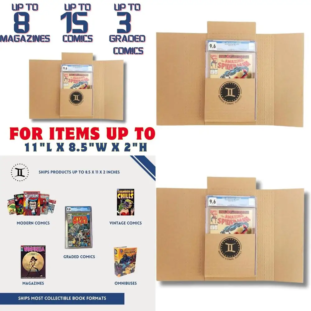 

Коробки для комиксов - 35 штук в упаковке | Вмещает 15 комиксов, 3 слаба, 10 топлоудеров, 8 журналов. | Настраиваемый для комиксов, манги, литературы