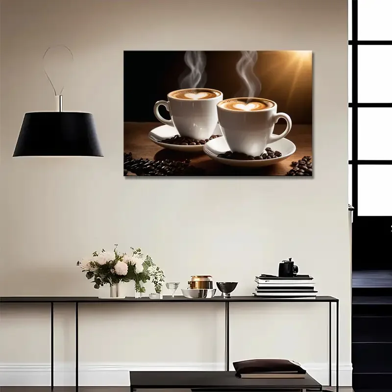 Coffee Lover Canvas Poster, Cup of Coffee Wall Painting Gift, Home Living Room Office Cafe Wall Decor, Perfect Gift,No Frame
