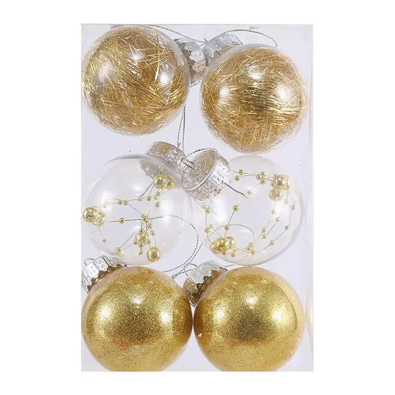 Bolas de árbol de Navidad 6X Bolas de Navidad Adorno navideño Decoración de árbol de Navidad Juego de adornos de bolas de Navidad para árbol de Navidad