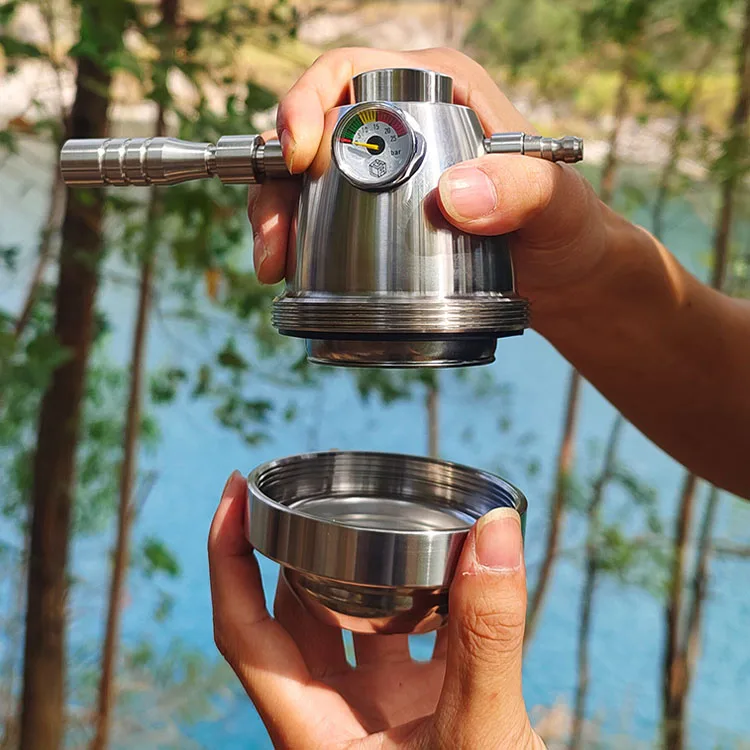 High pressure extraction stainless steel Espresso coffee maker for camping