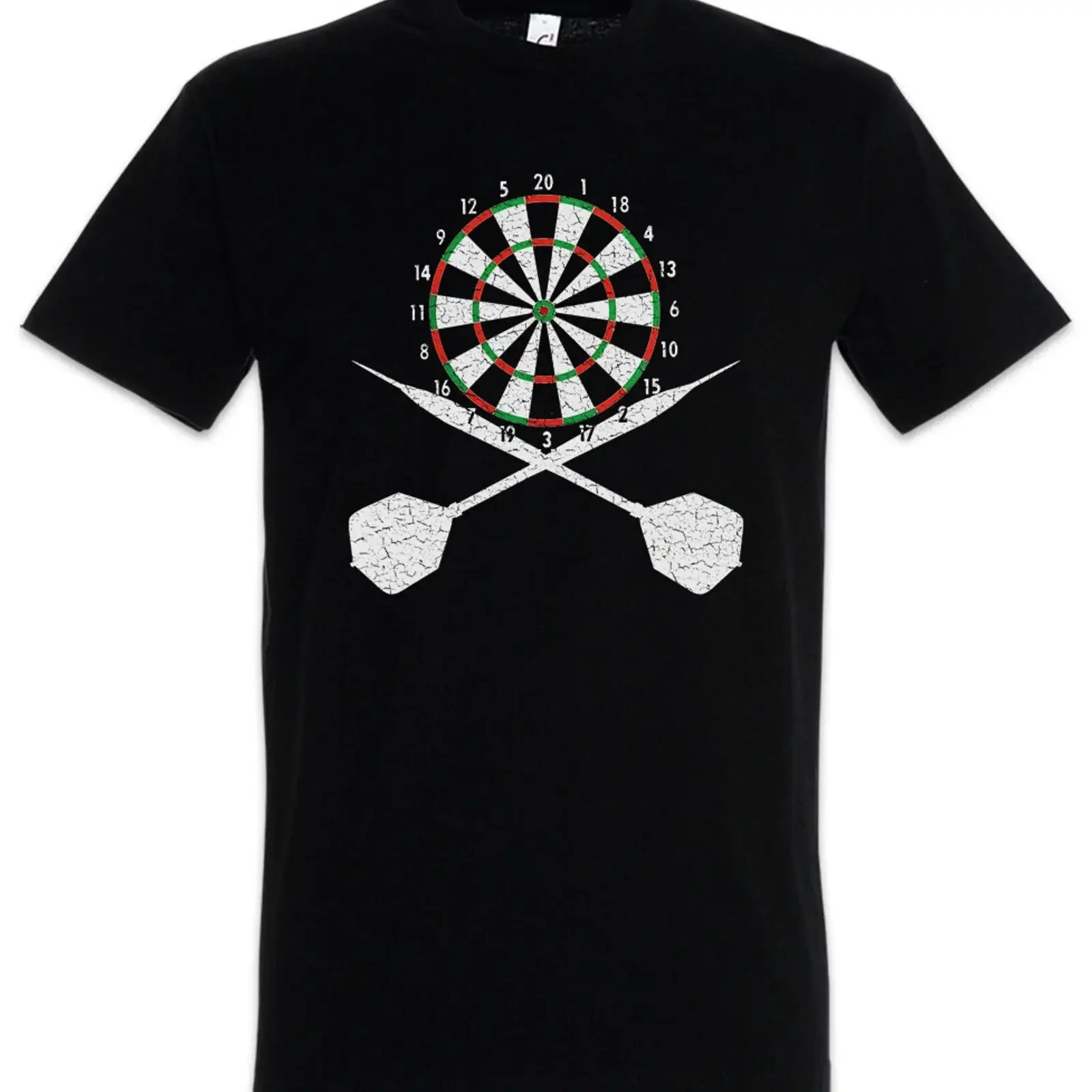 Darts Board And Crossed T Shirt Sports Training Trainer Dart Arrow Arrows vintage Washed Versatile Top For Everyday Wear