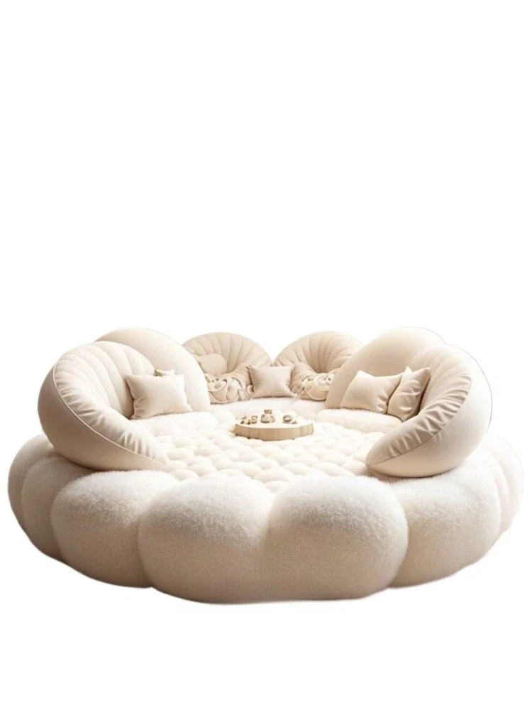 Cream style sofa, round sofa bed