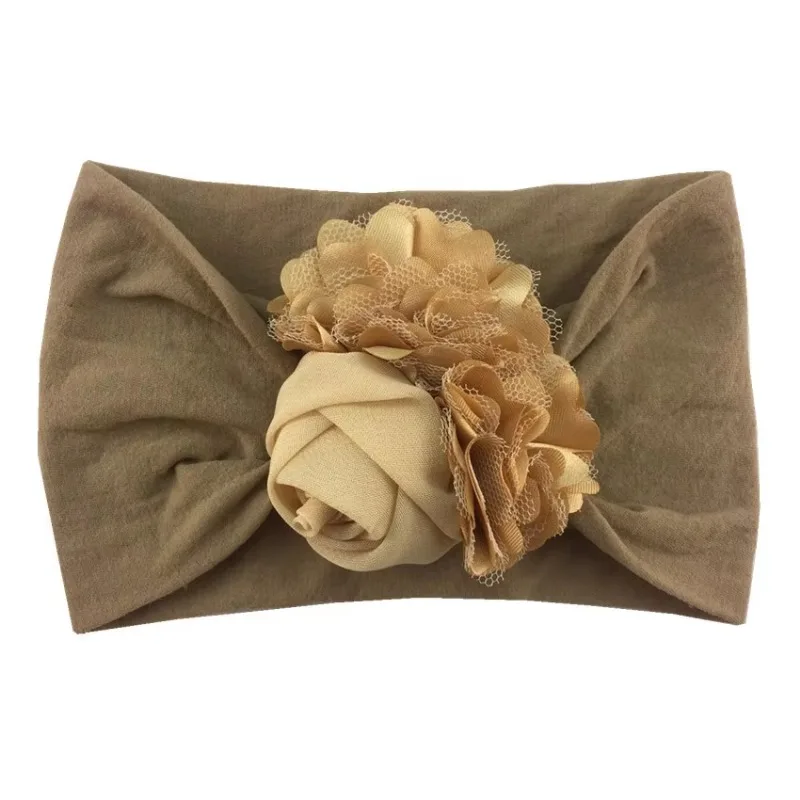 Kids Headwear Soft Stretch Flower Headband Knot Wide Nylon Headwraps Baby Girls Hair Bands Photo Props for Newborn Accessories image 3