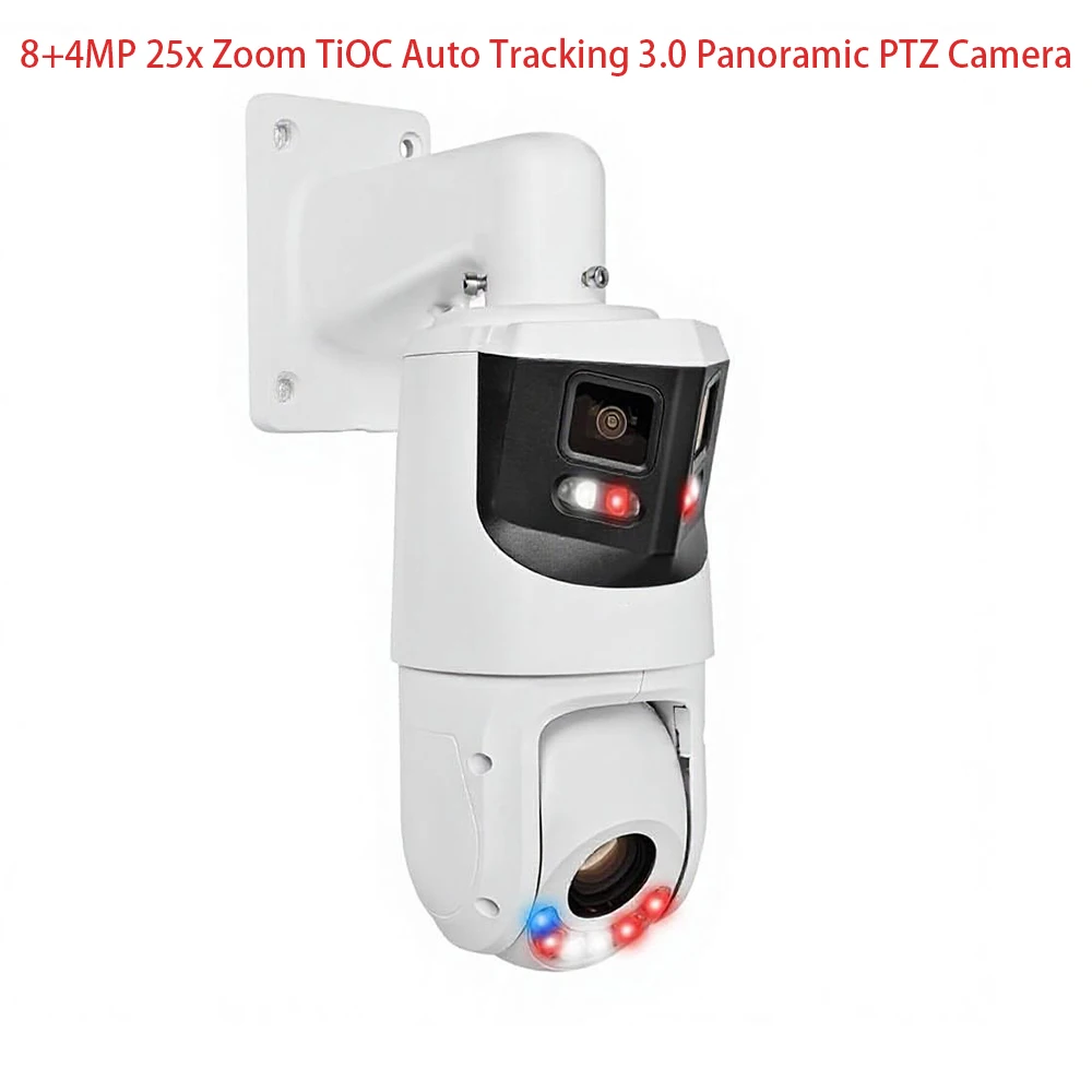 8MP Panoramic PTZ Camera 8MP+4MP 25x Zoom TiOC Auto Tracking 3.0 Smart Dual Light+