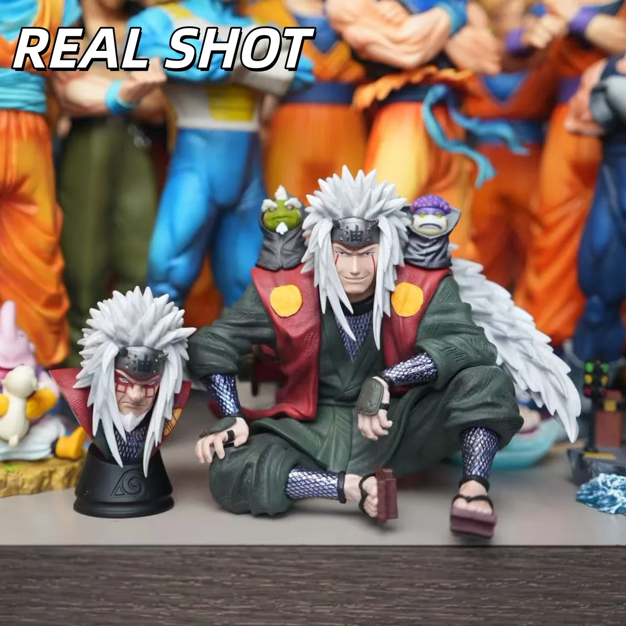 【HY STUDIO】Jiraiya Figure Sitting Pose Shippuden Anime Model Statue Collectible Toy Gift for Fans Decoration
