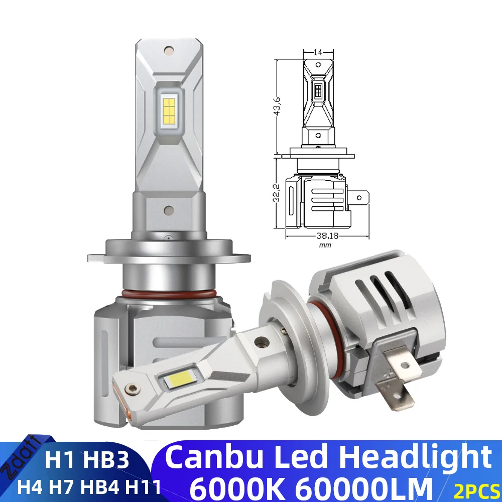 

Zdatt Super H7 Led H4 Hi/Lo Beam Canbus Led Headlight Bulb 75W H8 H11 9005 Hb3 9006 Hb4 6000K Turbo Led Auto Headlamp Fog Light