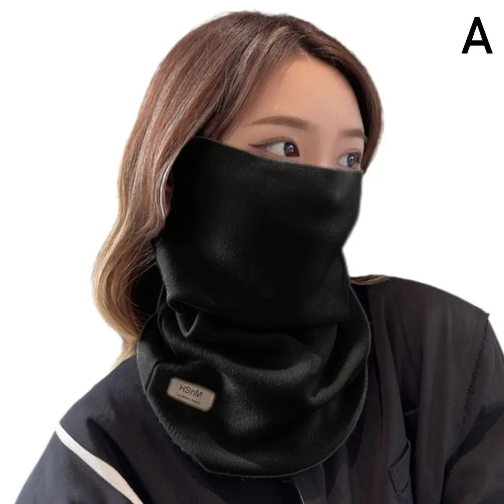 Multifunctional Winter Lady's Face Scarf Solid Color Hanging Ear Mask Windproof Neck Protection For Women Outdoor Cy D2L7