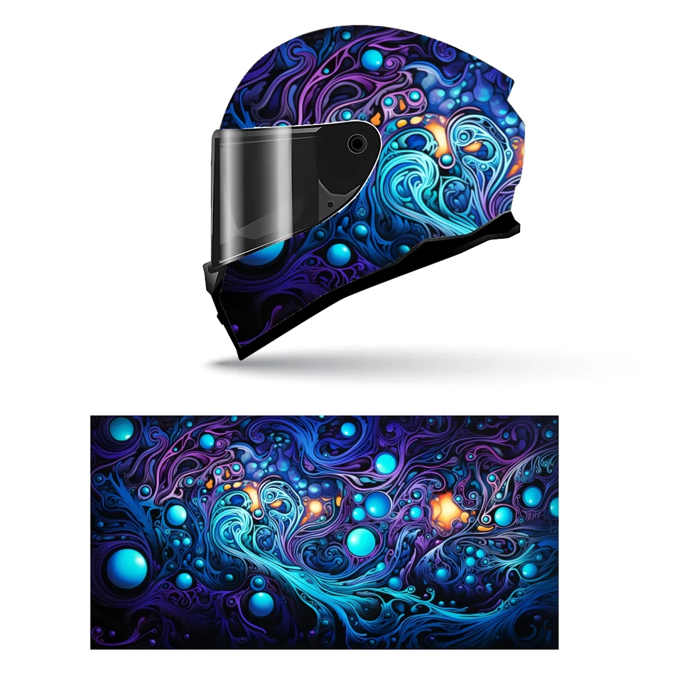 full face motorcycle racing helmet abstract - White Graffiti The lightweight ABS shell combined with a high Trippy Psychedelic Fractal Full Helmet