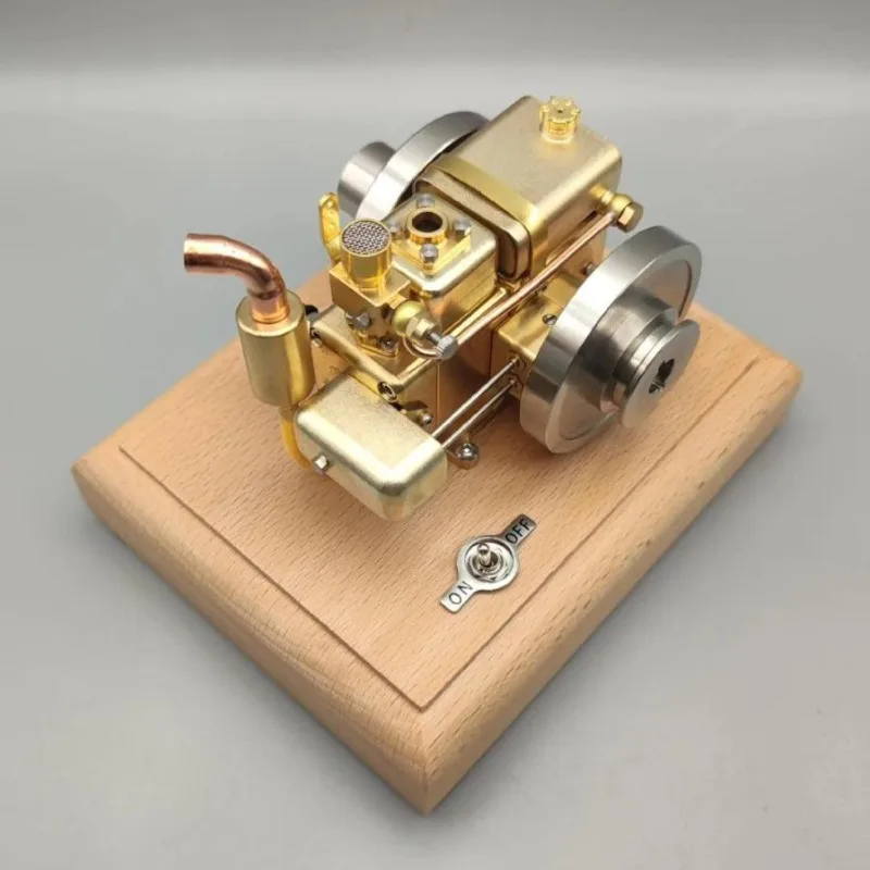 Can start single-cylinder mini 4-stroke retro water-cooled gas brass engine