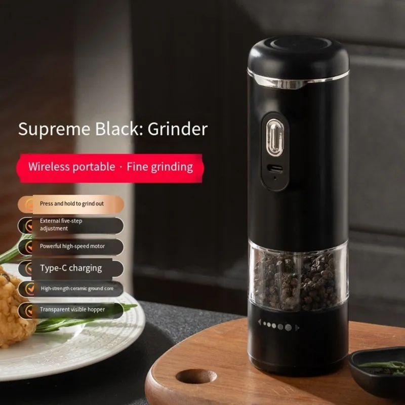 AC93-Portable Type-C Wireless Electric Grinder For Spices - Modern Minimalist Design