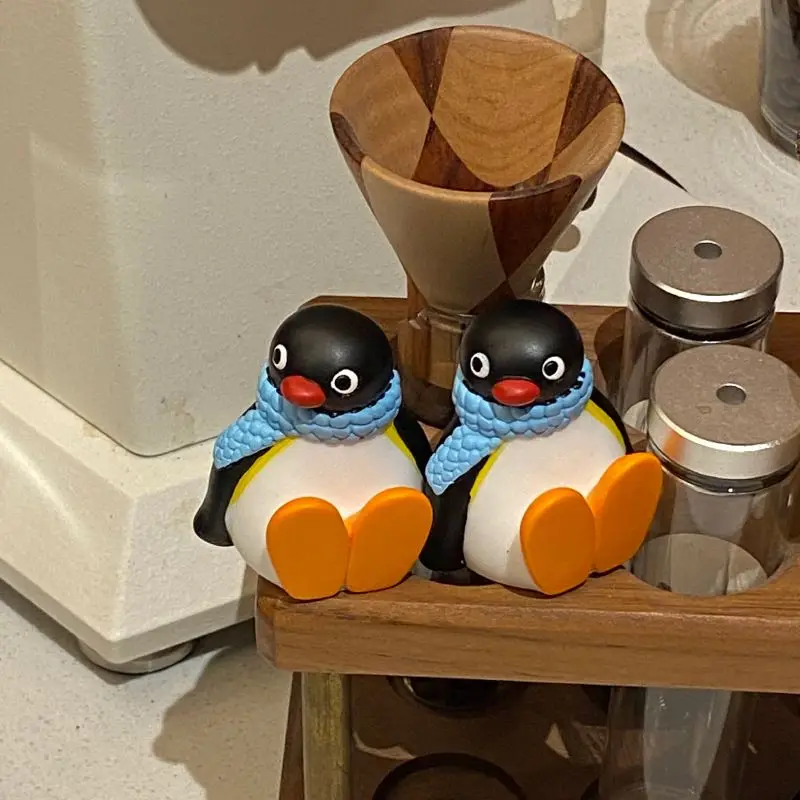 

Cartoon Pingu Penguin Family Mini Figure Model Doll Ornament Car Doll Desktop Decoration Matching Ornament Toy ﻿