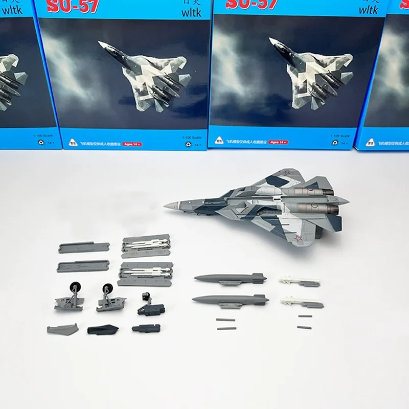 Diecast Alloy 1/100 Scale Russian Metal Fighter Su 57 Airplane Aircraft Model Su-57 Plane Model For Boy Toy Gifts Collection