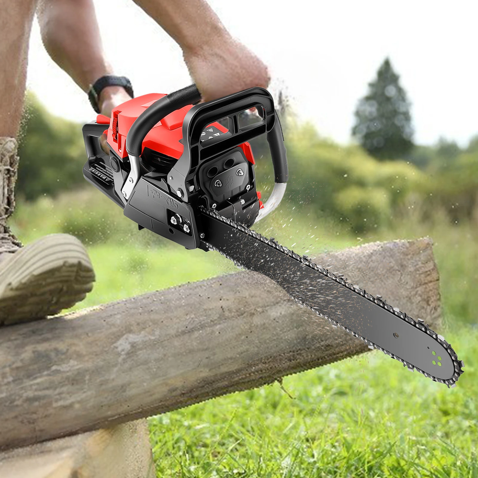 

58cc 2-cycle Gas Chainsaw with Guide Bar 20 Inch Chain, 2-Stroke Gasoline Chainsaw 2kw Petrol Chain Saws for Wood Pruning